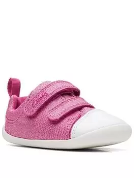 Image of Clarks First Baby Roamer Craft Canvas Shoe, Pink, Size 2 Younger