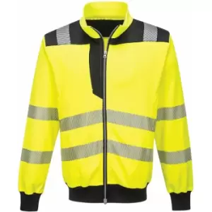 Image of Portwest - PW370 - Hi-Visibility Yellow Sz 3XL Hi-Vis Sweatshirt Zipped Jacket