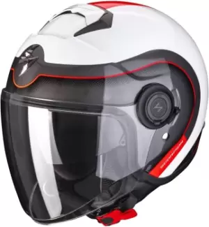 Image of Scorpion EXO-City Roll Jet Helmet, white-red, Size XS, white-red, Size XS