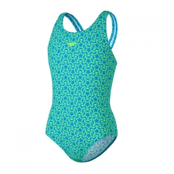 Image of Speedo Star Swimsuit Junior Girls - Pool/Yellow