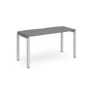 Image of Adapt starter unit single 1400mm x 600mm - silver frame and grey oak top