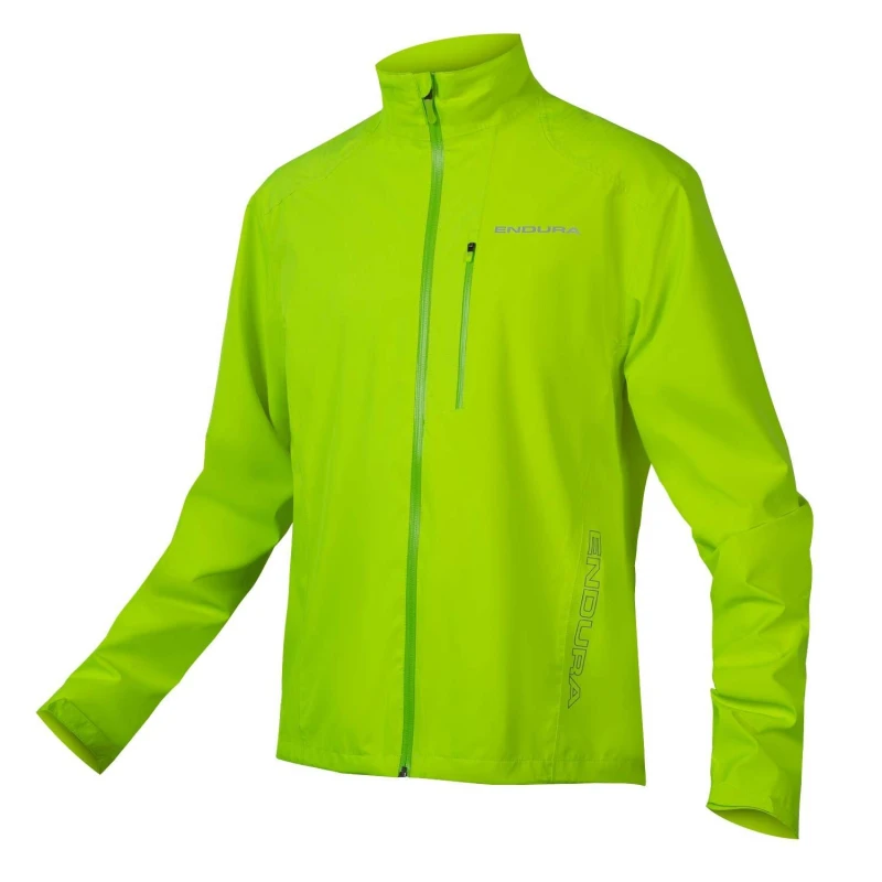 Image of Endura Mens Hummvee Waterproof Long Sleeve Performance Cycling Jacket Hi Viz Yellow male S