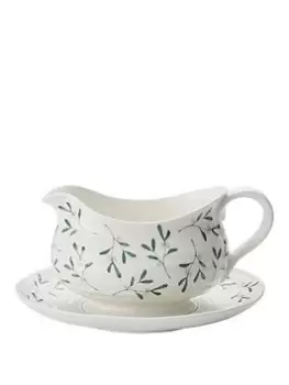 Image of Portmeirion Sophie Conran Mistletoe Sauce Boat & Stand