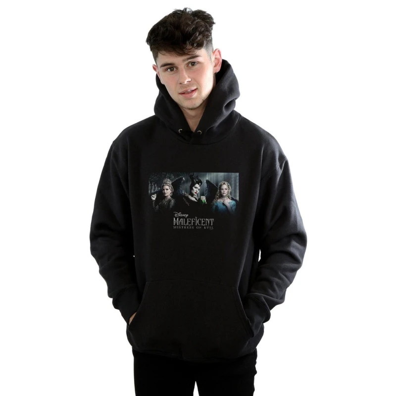 Image of Disney Men Maleficent Mistress Of Evil Character Poster Hoodie in Black Size: Small Black S Male 5059400192353