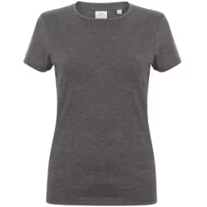 Image of Skinni Fit Womens/Ladies Feel Good Stretch Short Sleeve T-Shirt (2XL) (Heather Charcoal)