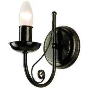 Image of Donato Candle Wall Light With Fabric Shades, Black, 1x E14