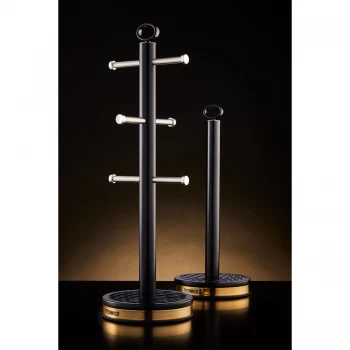 Image of Tower Empire 6 cup Mug Tree And Towel Pole Set - Grey