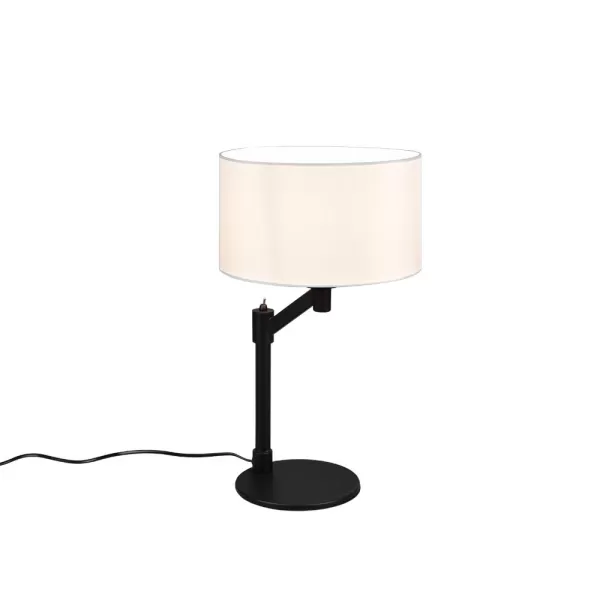 Image of Cassio Modern Table Lamp with Round Shade Black Matt