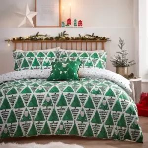 Image of Hide + Seek Santa Christmas Duvet Cover Set Green
