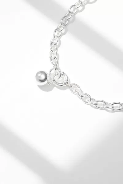 Image of Silver Plated Polished Ball Necklace