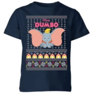 Image of Disney Classic Dumbo Kids Christmas T-Shirt - Navy - 7-8 Years - Navy