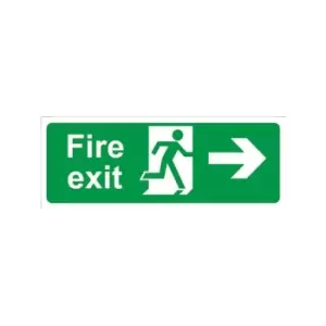 Image of Castle Promotions - Fire Exit Arrow Right - Rigid Polypropylene - 150mm x 400mm - SS012F