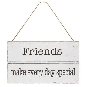 Image of Homestyle Hanging Wood Plaque Friends