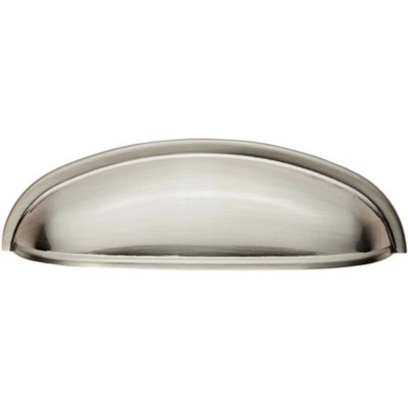 Image of Loops Shaker Cup Pull Handle 124 x 35mm 96mm Fixing Centres Satin Nickel Metallics unisex
