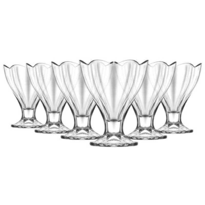 Image of LAV Lily Glass Ice Cream Bowls - 250ml - Pack of 6 Clear unisex