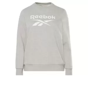 Image of Reebok Identity Logo French Terry Crew Sweatshirt - Grey