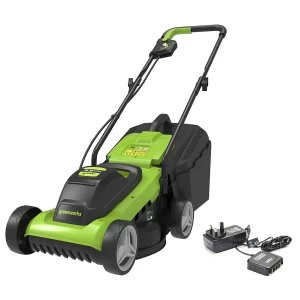 Image of Greenworks GD24LM33 330mm 24V Cordless Rotary Lawnmower