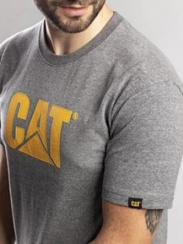 Image of Caterpillar Cat Workwear Trademark Logo T-Shirt - Grey