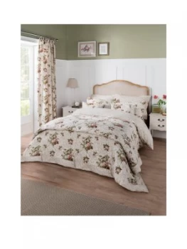Image of Dorma Antique Floral 100 percent Cotton Sateen 300 Thread Count Duvet Cover
