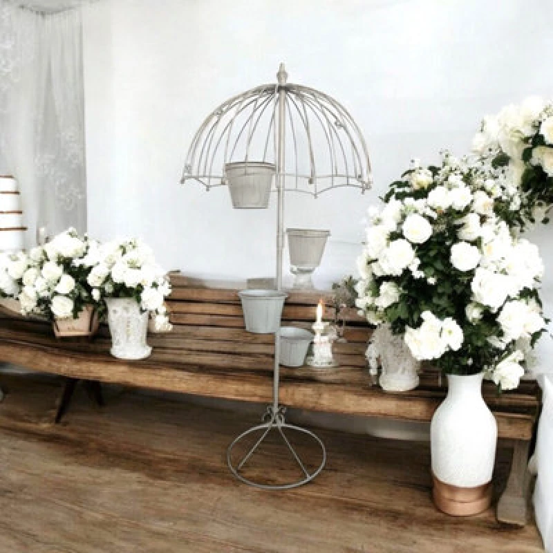 Image of 130Cm Cream Metal Garden Planter