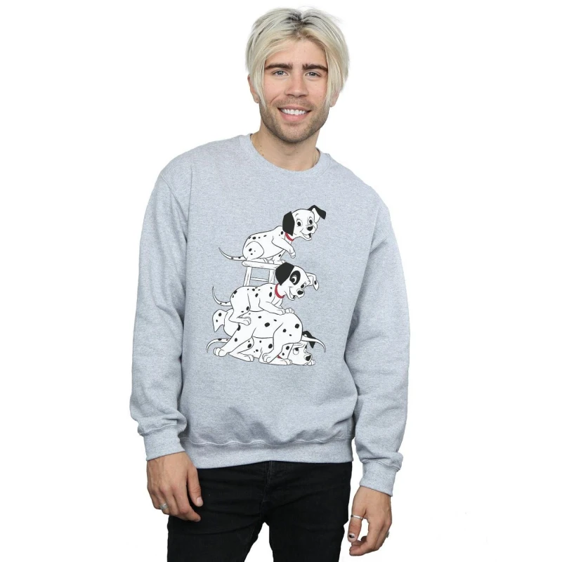 Image of Disney Men 101 Dalmatians Chair Sweatshirt in Grey Size: Small Grey S Male 5057736601518