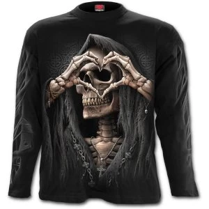 Image of Dark Love Mens Medium Long Sleeve T-Shirt - Black