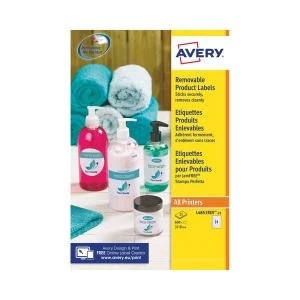 Image of Avery Removable Labels 37mm dia 24 PSht Wht Pack of 600 L4851REV-25