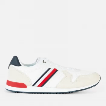 Image of Tommy Hilfiger Mens Iconic Material Mix Running Style Trainers - Red/White/Blue - UK 8
