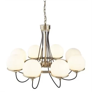 Image of 8 Light Multi Arm Ceiling Pendant Chrome, White, E14