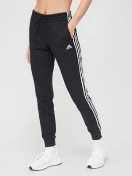 Image of Adidas 3 Stripe Cuffed Pants - Black