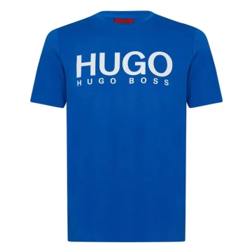 Image of Hugo Boss Dolive Logo T-Shirt Blue Size L Men