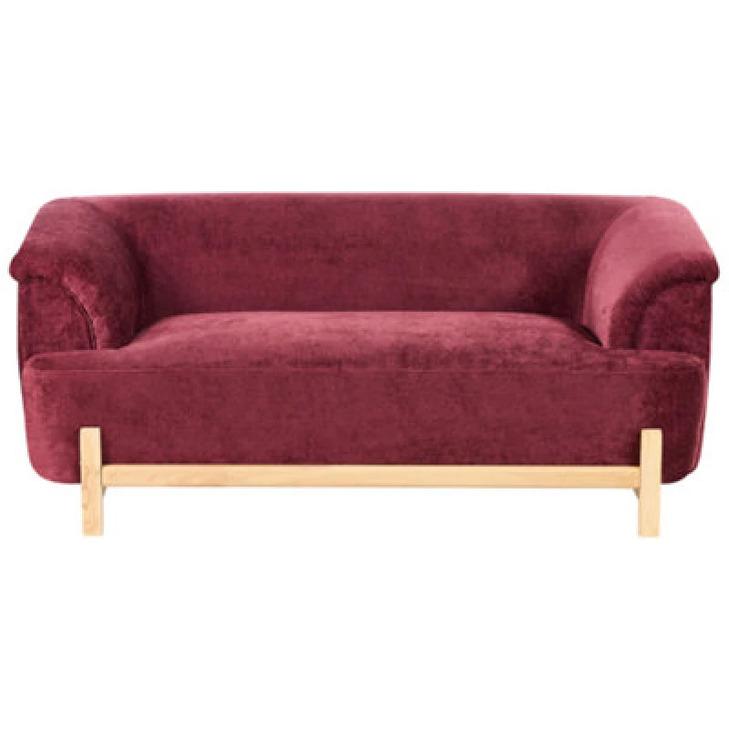 Image of Beliani Sofa 2 Seater Alnor Chenille Burgundy