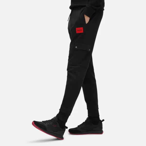 Image of HUGO Dwellrom Badge Logo Cotton-Jersey Sweatpants - XL