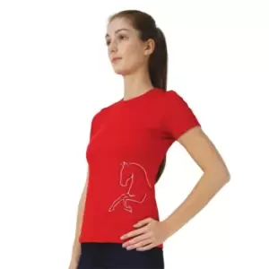 Image of HY Equestrian Equestrian Richmond T-Shirt Juniors - Red