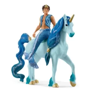Image of Schleich Bayala Aryon On Unicorn Toy Figure Set, 5 To 12 Years, Blue (70718)