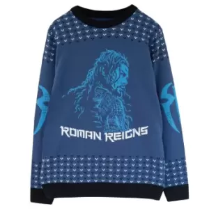 Image of WWE Mens Roman Reigns Knitted Jumper (L) (Blue)
