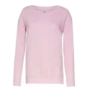 Image of AWDis Hoods Womens/Ladies Girlie Fashion Sweatshirt (XS) (Baby Pink)