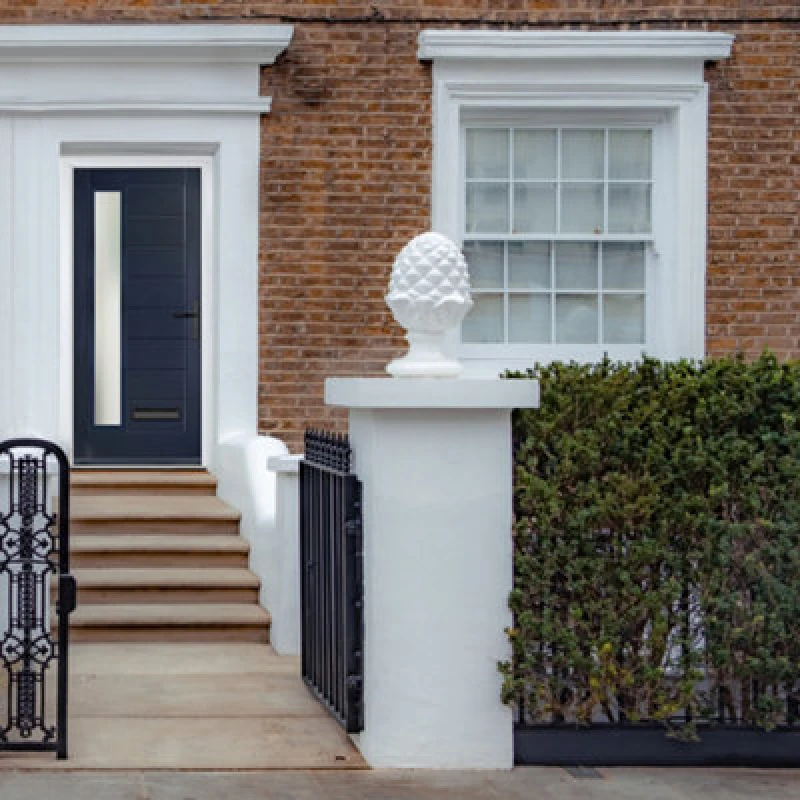 Image of Lacerta Composite Door Monza Blue 890mm X 2090mm Open In Left Hand Obs Glass 10 Year Guarantee - Free Delivery & Smart Lock