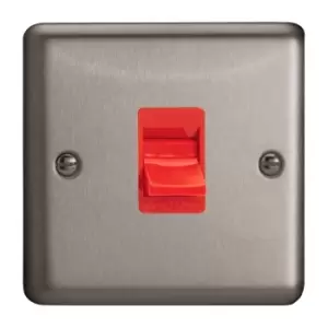 Image of Varilight Classic Cooker Switch with White Inserts (Single XS45SW) - Matt Chrome - XS45SW