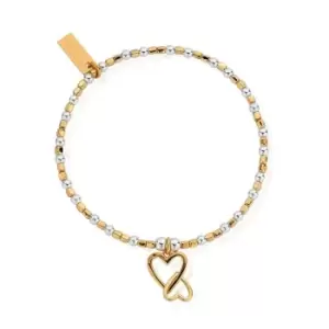 Image of ChloBo Sterling Silver Gold Plated Interlocking Love Heart Bracelet