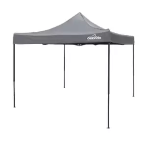 Image of Dellonda Premium 3 x 3m Pop-Up Gazebo, PVC Coated, Water Resistant Fabric, Supplied with Carry Bag, Rope, Stakes & Weight Bags - Grey Canopy