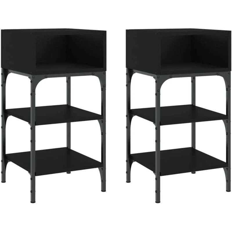 Image of VIDAXL Bedside Tables 2 pcs Black 35x34.5x70cm Engineered Wood Vidaxl 8720845938437