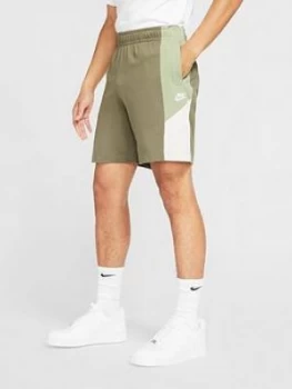 Image of Nike Jersey Shorts - Olive , Olive, Size XL, Men