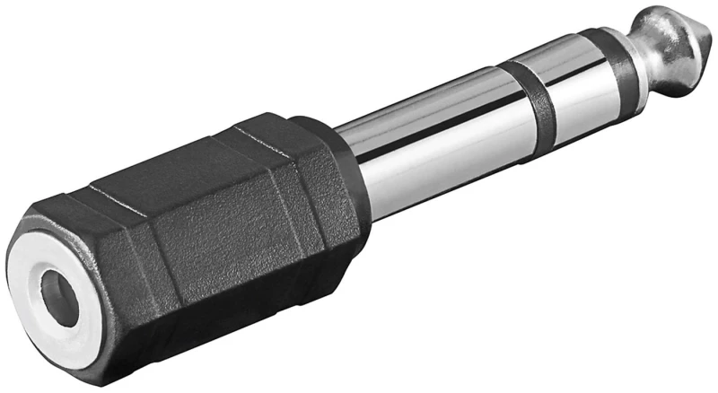 Image of Microconnect AUDANR cable gender changer 6.3mm 3.5mm Black