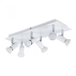 Image of Consul 6-Way Rectangular Plate Spotlight Fitting in White