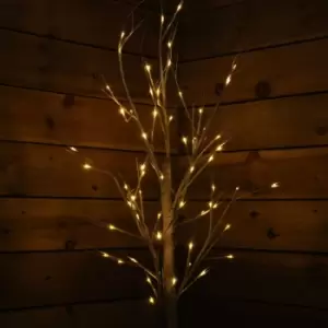 Image of 1.5m (5ft) Christmas Outdoor Birch Tree with 64 Warm White LEDs