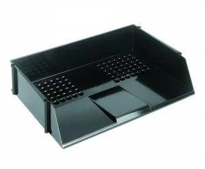 Image of Value Deflecto Letter Tray Wide Entry Black