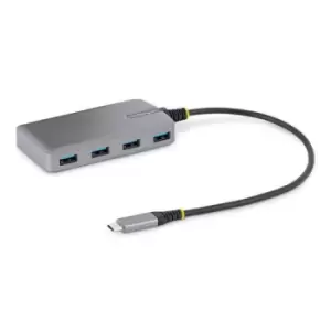 Image of StarTech.com 4-Port USB-C Hub - 5Gbps - Bus Powered - USB C to 4x USB-A Hub w/ Optional Auxiliary Power Input - Portable Desktop/Laptop USB Hub - 1ft