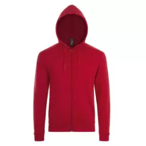 Image of SOLS Mens Stone Zip Up Plain Hoodie (S) (Red)