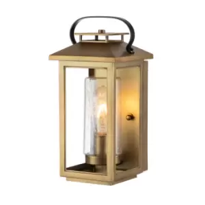 Image of Hinkley Atwater Outdoor Wall Lantern Painted Distressed Brass, IP44